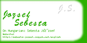 jozsef sebesta business card